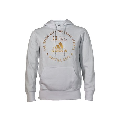 Sudadera adidas blanca store y dorada