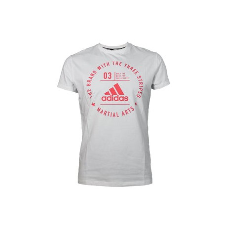 Playera Adidas "COMMUNITY MARTIAL ARTS" (Blanco/Rojo)