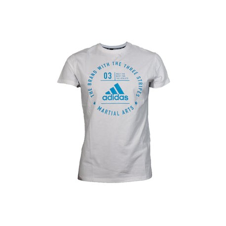 Playera Adidas "COMMUNITY MARTIAL ARTS" (Blanco/Azul)