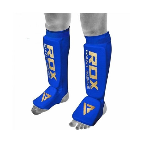 ESPINILLERA PARA MMA RDX LIGERA ACOLCHADA CON GELCERTIFICADA OEKO-TEX®           (AZUL / DORADO)