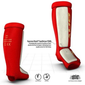 ESPINILLERA PARA MMA RDX LIGERA ACOLCHADA CON GELCERTIFICADA OEKO-TEX®           (ROJO / DORADO)