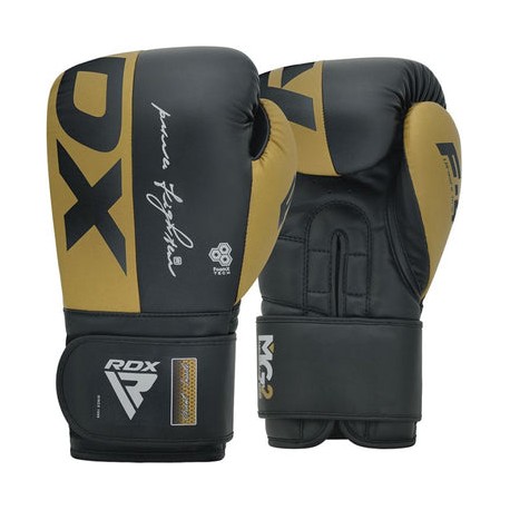 GUANTES DE BOX RDX F4 HOOK & LOOP DORADO