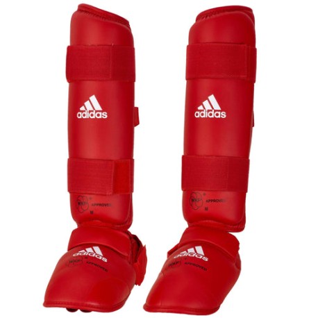 Espinillera c/n empeine Adidas "WKF" (Rojo)